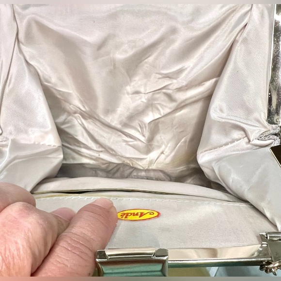 Vintage 1960’s Andé Sparkly Metallic Clutch Evening Bag w/ Chain Strap | Bling - Picture 8 of 14